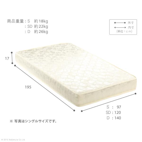 マットレス ダブル Dサイズ ポケットコイル スプリング 高密度 体圧 分散 硬め 固め ウレタンフォーム 寝やすい 寝心地 快適 【納期A】【mst-c1100003】