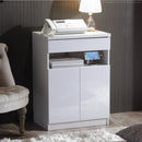 キャビネット 幅60cm 収納棚 コード 配線 すっきり 整理整頓 まとまる 引出し A4 FAX台 ファックス棚 電話台 プリンター置き 扉付き ホワイト 白 シンプル 【納期A】【mst-f0800453】