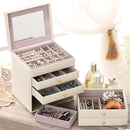 ジュエリーボックス 大容量 アクセサリー収納ケース ミラー 鏡つき 引き出し 収納BOX 収納箱 宝石箱 おしゃれ ヘアアクセ 指輪 ネックレス ピアス イヤリング 【納期A】【mst-f0900008】