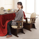 回転椅子 ダイニングチェア イス 肘掛け ひじ付き ハイバック コタツ対応 こたつ用 おしゃれ シンプル 家具調 北欧 合わせやすい 座高 高さ 調節 調整 【納期A】【mst-g0100070】