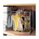 押入れ収納 ハンガーラック スチールラック パイプハンガー 押し入れ 収納 半間用 ハンガーバー 頑丈 丈夫 しっかり 耐久性 伸縮 サイズ調瀬 ロータイプ 引い 【納期A】【mst-h0700034】