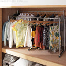 ハンガーラック スチールラック 押入れ収納 押し入れ 収納 ラック 一間用 ワイド 幅広 パイプハンガー ハンガーバー 頑丈 丈夫 大容量 耐久性 伸縮 サイズ調瀬 【納期A】【mst-h0700035】