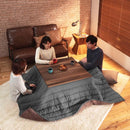 コタツ 掛布団 2点セット こたつテーブル 80×80cm 正方形 掛け布団 こたつ布団 アメリカン カジュアル ブルックリン 西海岸 北欧 おしゃれ フラットヒーター 【納期A】【mst-i-4300016】