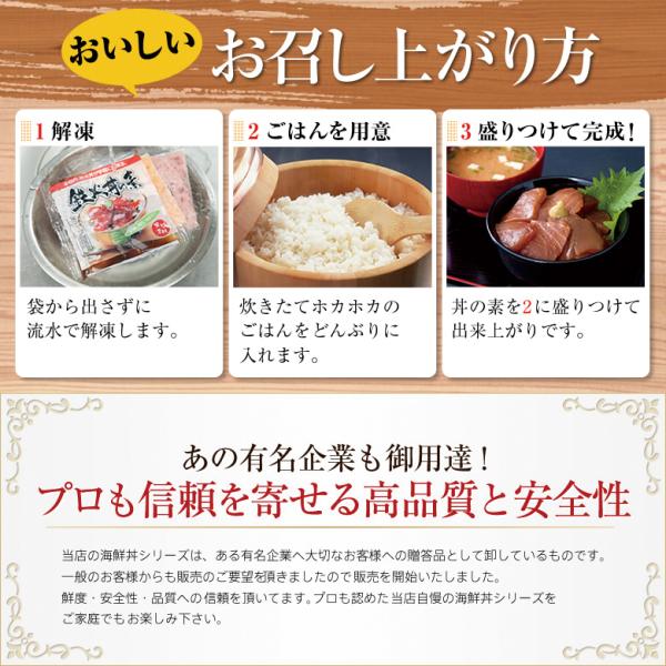 海鮮丼セット 素 具 冷凍 たれ 鉄火丼 マグロ ネギトロ サーモン