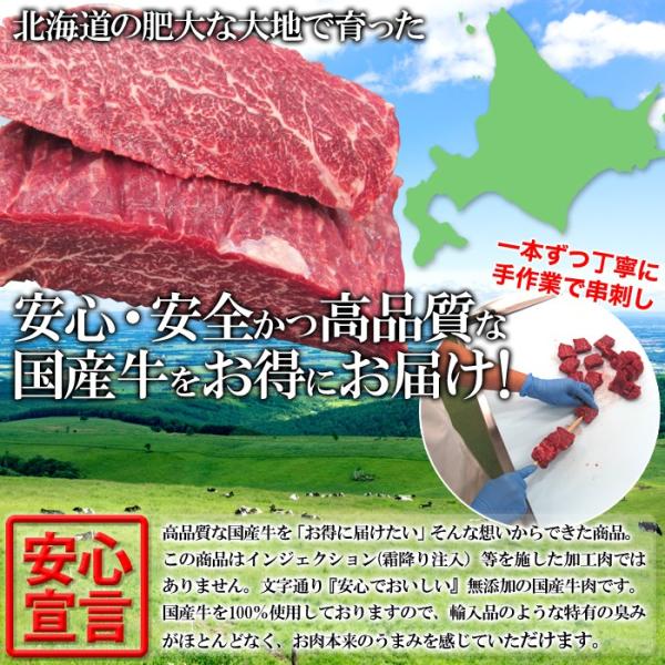 カイノミ 牛串 かいのみ 牛串焼き ステーキ串 国産牛 希少部位 赤身 フィレ 牛肉 国産 北海道 バーベキュー 焼き肉 高品質 冷凍 バラ肉 【納期E】【nk00000079】