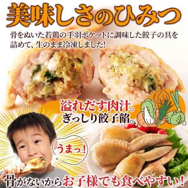 手羽餃子 手羽先 餃子餡 ギョーザ ギョウザ 冷凍 若鶏 手羽ポケット 点心 鶏肉 フライパン焼き 揚げ物 電子レンジ 美味しい おつまみ 中華 【納期E】【nk00000111】