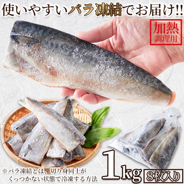 鯖 さば フィレ 無塩 1kg 食塩不使用 冷凍 三枚卸し 国産 北海道