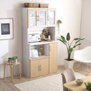 食器棚 大容量 キッチンボード 収納庫 大型 北欧 おしゃれ コンセント付き レンジ台 スライドトレー 可動棚板 曇りガラス 扉 幅90cm 奥行き約40cm 高さ180cm 【納期A】【pst-1890】