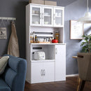 食器棚 大容量 キッチンボード 収納庫 大型 北欧 おしゃれ コンセント付き レンジ台 スライドトレー 可動棚板 曇りガラス 扉 幅90cm 奥行き約40cm 高さ180cm 【納期A】【pst-1890】