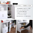 食器棚 大容量 キッチンボード 収納庫 大型 北欧 おしゃれ コンセント付き レンジ台 スライドトレー 可動棚板 曇りガラス 扉 幅90cm 奥行き約40cm 高さ180cm 【納期A】【pst-1890】