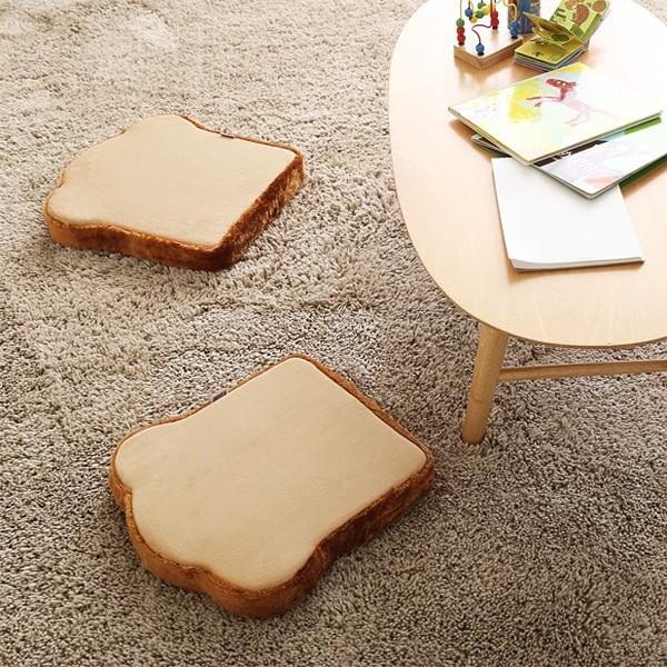 クッション 座布団 おもしろ パン 食パン トースト かわいい フロアクッション パンクッション 2枚セット 【納期C】【sgl-10096】