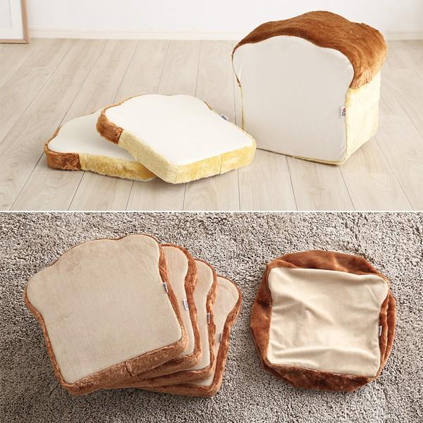 クッション 座布団 おもしろ パン 食パン トースト かわいい フロアクッション パンクッション 2枚セット 【納期C】【sgl-10096】