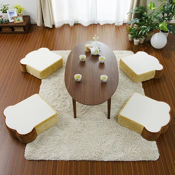 クッション 座布団 おもしろ パン 食パン トースト かわいい フロアクッション パンクッション 2枚セット 【納期C】【sgl-10096】