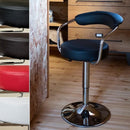 カウンターチェア バーチェア 椅子 昇降式 背もたれ おしゃれ バースツール レトロ スタイリッシュ 座面 丸型 円形 クッション性 フェイクレザー 【納期B】【skb-clf16】