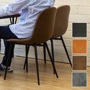 ダイニングチェア 2脚セット 椅子 おしゃれ 革 フェイクレザー張り ビンテージ風 アンティーク調 デザイナーズ アメリカン アジャスター付き がたつき防止 【納期B】【skb-clf21】