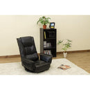 座椅子 回転 360度 折り畳み 折りたたみ リクライニング 背もたれ 角度調整 肘掛け付き フロアチェア フェイクレザー 高級感 椅子 リビング 和室 【納期B】【skb-cxd03】