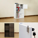 棚 ラック 2段 3段 扉つき 鍵付き オープンラック 収納 シンプル 本棚 ディスプレイラック おしゃれ ロッカー 収納棚 リビング 書斎 子ども部屋 子供 カギ付き 【納期B】【skb-fb016k】