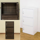 収納棚 ラック 3段 扉付き 取っ手つき 収納 棚 シンプル 北欧 おしゃれ 白 ホワイト 茶色 ドア付き 収納ラック カラーボックス ナチュラル 木目柄 【納期B】【skb-fb03d】
