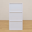 収納棚 ラック 3段 扉付き 取っ手つき 収納 棚 シンプル 北欧 おしゃれ 白 ホワイト 茶色 ドア付き 収納ラック カラーボックス ナチュラル 木目柄 【納期B】【skb-fb03d】