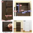 収納棚 ラック 3段 扉付き 取っ手つき 収納 棚 シンプル 北欧 おしゃれ 白 ホワイト 茶色 ドア付き 収納ラック カラーボックス ナチュラル 木目柄 【納期B】【skb-fb03d】