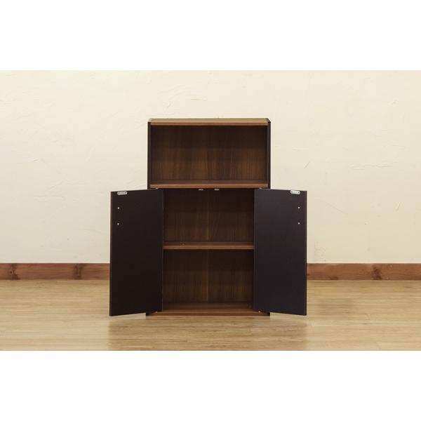 シェルフ 棚 収納ラック オープンラック 扉付き 観音開き ドア 収納棚 インテリア おしゃれ 北欧 電話台 FAX台 ブラック 黒 ホワイト 白 扉付き 戸 置き棚 【納期B】【skb-hmp27】