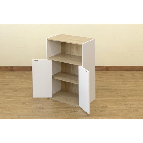 シェルフ 棚 収納ラック オープンラック 扉付き 観音開き ドア 収納棚