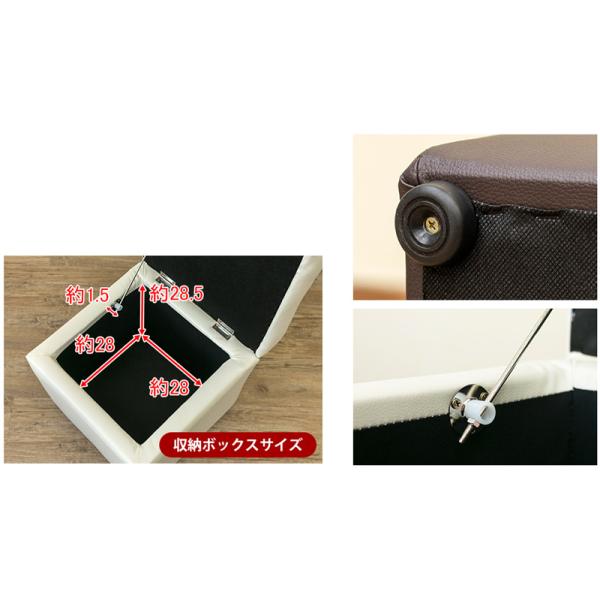 スツール 収納つき 収納スペース 椅子 クッション オットマン ベンチ 1人用 フェイクレザー 合成皮革 PVC おしゃれ インテリア 正方形 立方体 蓋 ふた 【納期B】【skb-hsw16】