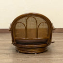 座椅子 回転 肘掛け付き フロアチェア ラタン アジアン 和風 和室 ロータイプ 完成品 クッション 座面 取り外し可能 回転座椅子 ひじ掛け ローバック コンパクト 【納期B】【skb-im13】