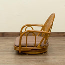 座椅子 回転 肘掛け付き フロアチェア ラタン アジアン 和風 和室 ロータイプ 完成品 クッション 座面 取り外し可能 回転座椅子 ひじ掛け ローバック コンパクト 【納期B】【skb-im13】