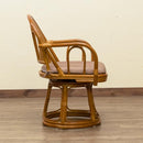 座椅子 回転 おしゃれ 肘掛付き 高座椅子 ラタン ひじ付き アジアン ナチュラル リゾート系 南国 座面 クッション 座布団 茶の間 和室 和風 パーソナルチェアー 【納期B】【skb-im15】