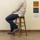 スツール ハイタイプ カウンターチェア 椅子 腰掛け アンティーク調 レトロ 北欧 おしゃれ 天然木製 ナチュラル インテリア 円形 丸型 マホガニー 高級 木目 【納期B】【skb-imm2】