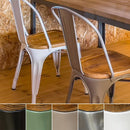 ダイニングチェア 2脚 セット 椅子 おしゃれ ビンテージ風 レトロ デザイン 黒 ブラック 緑 グリーン シルバー ホワイト 白 スタッキング可能 スチール 背もたれ 【納期B】【skb-jh03】
