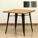 ダイニングテーブル 2人掛け おしゃれ インダストリアル ビンテージ風 木製 天板 木目 スチール脚 異素材 かっこいい スタイリッシュ 正方形 80×80cm デスク 机 【納期B】【skb-jh05】