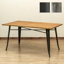 ダイニングテーブル 4人掛け用 おしゃれ インダストリアル デザイン ビンテージ風 アメリカン カジュアル 木製 天板 木目 スチール脚 かっこいい スタイリッシュ 【納期B】【skb-jh06】