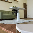 昇降テーブル 昇降式 ダイニングテーブル シンプル 高さ調節 高さ調整 リフティング 木目柄 白 ホワイト 足元 足下 ペダル T字脚 T字型 広々 角丸 安全 【納期B】【skb-lci15】