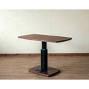 昇降テーブル 昇降式 ダイニングテーブル シンプル 高さ調節 高さ調整 リフティング 木目柄 白 ホワイト 足元 足下 ペダル T字脚 T字型 広々 角丸 安全 【納期B】【skb-lci15】