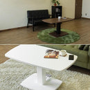 昇降テーブル 昇降式 ダイニングテーブル シンプル 高さ調節 高さ調整 リフティング 木目柄 白 ホワイト 足元 足下 ペダル T字脚 T字型 広々 角丸 安全 【納期B】【skb-lci15】