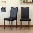 ダイニングチェア 2脚セット 北欧 肘なし ひじ掛けなし シンプル PVCレザー 合皮 ハイバック おしゃれ かっこいい スタイリッシュ 天然木 木製 【納期B】【skb-lh01】