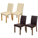 ダイニングチェア 2脚 木製 北欧 椅子 PVCレザー シンプル カフェ風 食卓 ダイニング チェアー 肘なし ひじ掛け無し ナチュラル デザイン 【納期B】【skb-lh44】