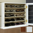 コレクションケース 眼鏡ケース 収納ケース メガネ用 サングラス 眼鏡 めがね 棚 卓上 コレクションラック おしゃれ ナチュラル 北欧 扉付き ドア 大容量 【納期B】【skb-lz06】