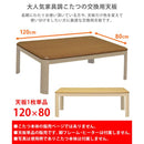 コタツ天板 120×80cm 長方形 こたつ天板 天板のみ テーブルトップ 板 家具調 シンプル おしゃれ 角丸 重厚 高級感 ナチュラル 合わせやすい 北欧 和風 洋風 【納期B】【skb-mtb120】