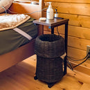 サイドテーブル おしゃれ 北欧 コンセント付き 2口 シンプル ナイトテーブル ソファサイド ベッドサイド ブラック 黒 白 ホワイト フレーム 木目 ナチュラル 【納期B】【skb-rmd05】