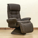 リクライニングチェア 背もたれ ハイバック 肘掛け ひじ付き フットレスト 回転 座面 高座椅子 低反発 和室 モダン 格子柄 フロアチェア 【納期B】【skb-s321】