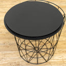 サイドテーブル 丸 40cm 幅 直径 収納 おしゃれ 北欧 円形 天板 取り外し バスケット かご カゴ アメリカン カジュアル レトロ ビンテージ風 ヴィンテージ調 【納期B】【skb-sh14】