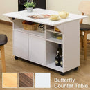 キッチンカウンター 90cm カウンターテーブル バタフライ天板 カウンター テーブル 天板 収納棚 食器棚 目隠し 間仕切り 可動棚 北欧 カントリー 【納期B】【skb-sts06】