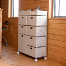 チェスト 収納棚 ワイド ラタン調 リゾート風 和風 アジアン キャスターつき おしゃれ ランドリーチェスト 4段 引き出し 着替え タオル 衣類 通気性 【納期B】【skb-tme10】