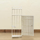 コーナーラック 収納棚 2段 壁寄せ 玄関 トイレ リビング ダイニング 収納 扉付き 目隠し 白 ホワイト ダークブラウン アジアン おしゃれ リゾート風 ラタン 【納期B】【skb-tme66】