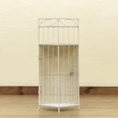 コーナーラック 収納棚 2段 壁寄せ 玄関 トイレ リビング ダイニング 収納 扉付き 目隠し 白 ホワイト ダークブラウン アジアン おしゃれ リゾート風 ラタン 【納期B】【skb-tme66】