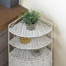 コーナーラック 3段 収納棚 壁寄せ 玄関 トイレ リビング ダイニング 収納ラック 扉付き 目隠し 白 ホワイト ダークブラウン アジアン おしゃれ リゾート ラタン 【納期B】【skb-tme79】