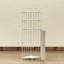 コーナーラック 3段 収納棚 壁寄せ 玄関 トイレ リビング ダイニング 収納ラック 扉付き 目隠し 白 ホワイト ダークブラウン アジアン おしゃれ リゾート ラタン 【納期B】【skb-tme79】